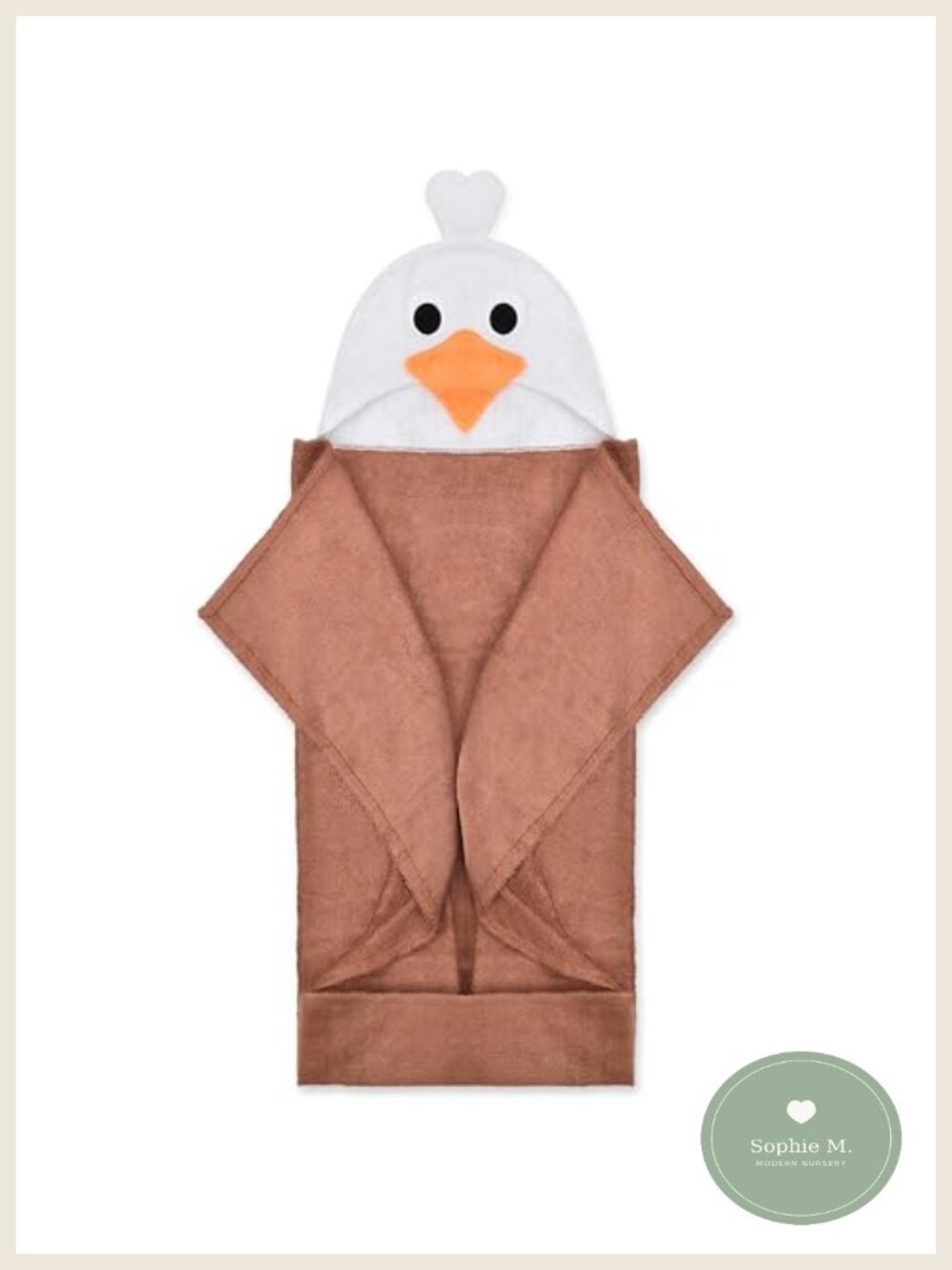 Natemia Bamboo Cotton Hooded Baby Bath Towel Animal Design 40x30